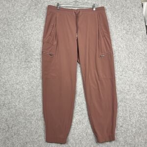 Athleta Venture Pants Joggers Women 14 Mauve Slim Cargo Pull On Athletic Stretch